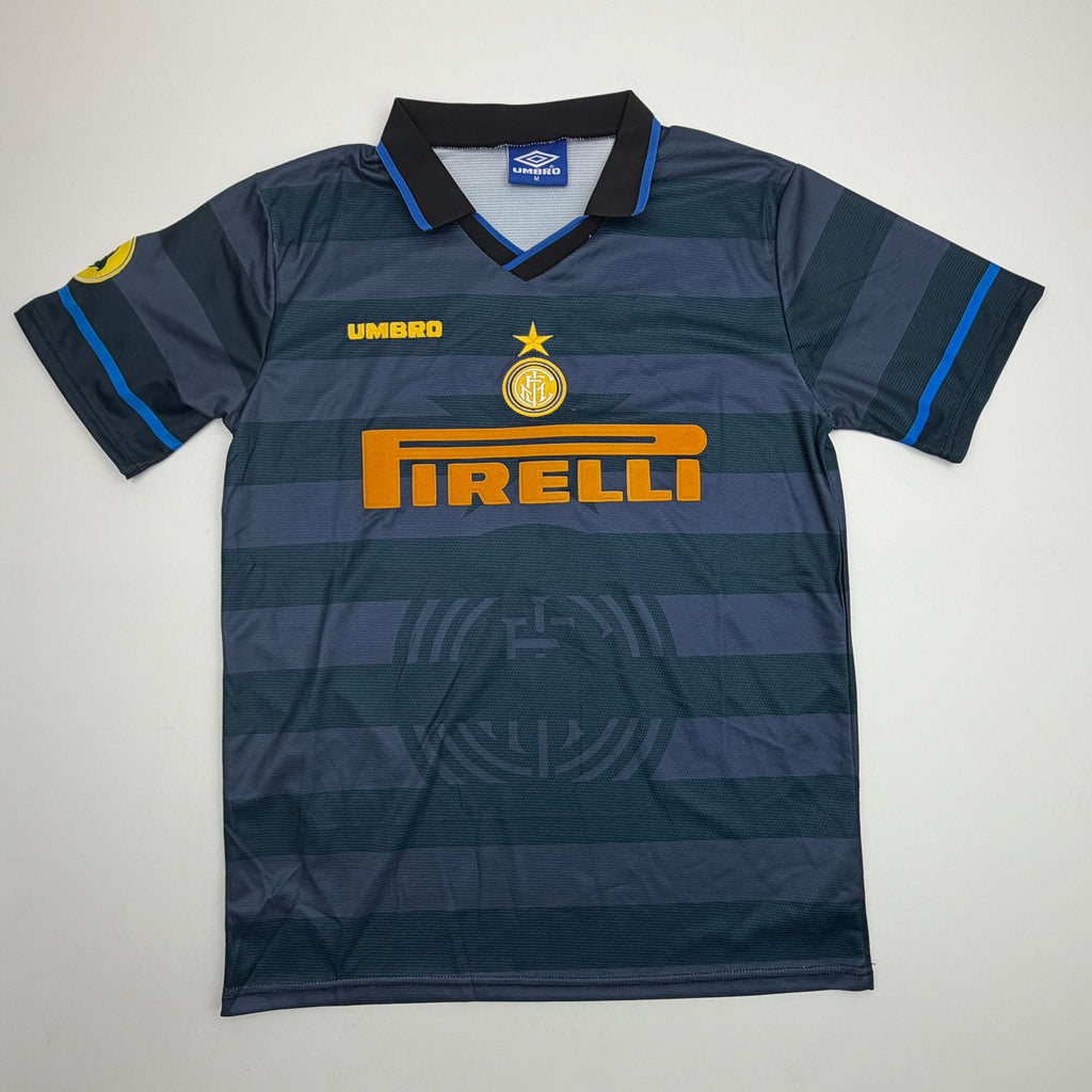 Autographed/Signed Javier Zanetti Inter Milan Navy Blue Soccer Futbol Jersey Beckett BAS COA