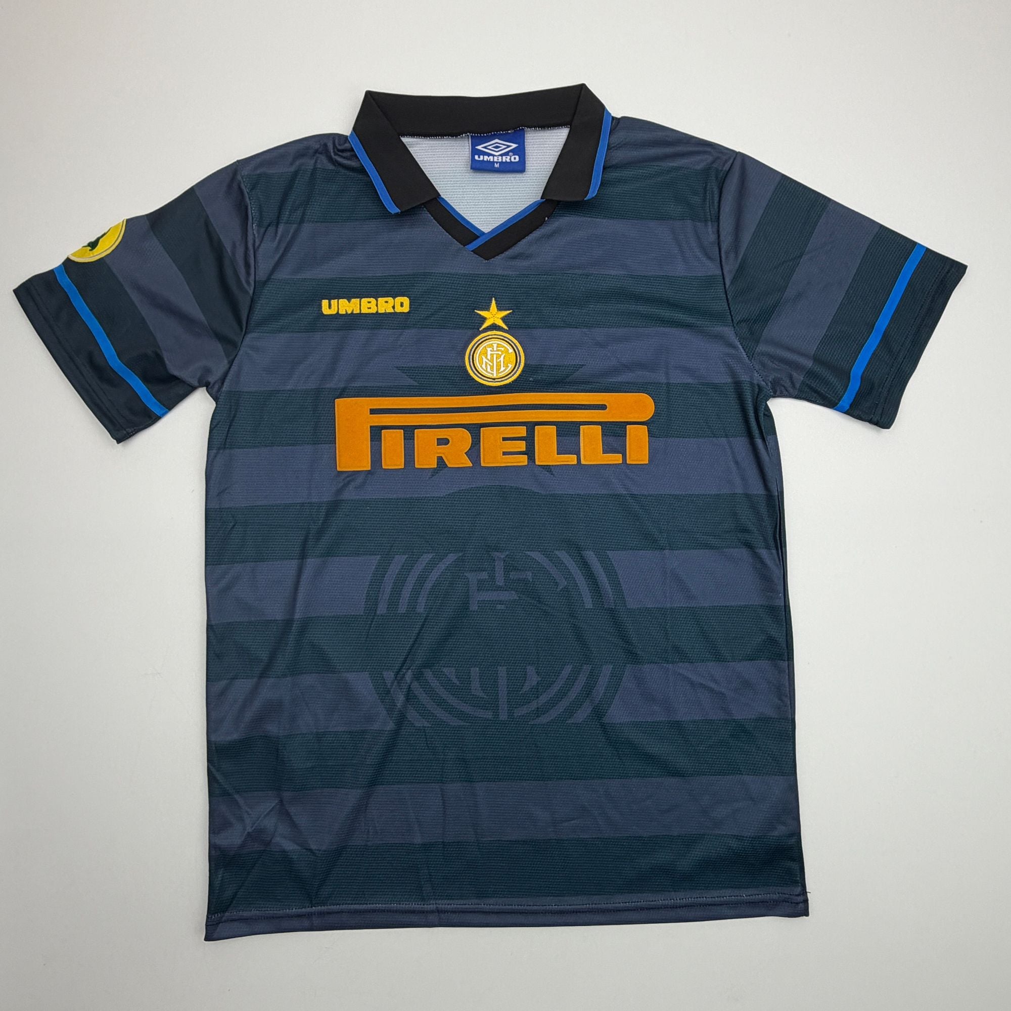 Autographed/Signed Javier Zanetti Inter Milan Navy Blue Soccer Futbol Jersey Beckett BAS COA
