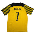 Autographed/Signed Jadon Sancho Borussia Dortmund Yellow Soccer Futbol Jersey Beckett BAS COA