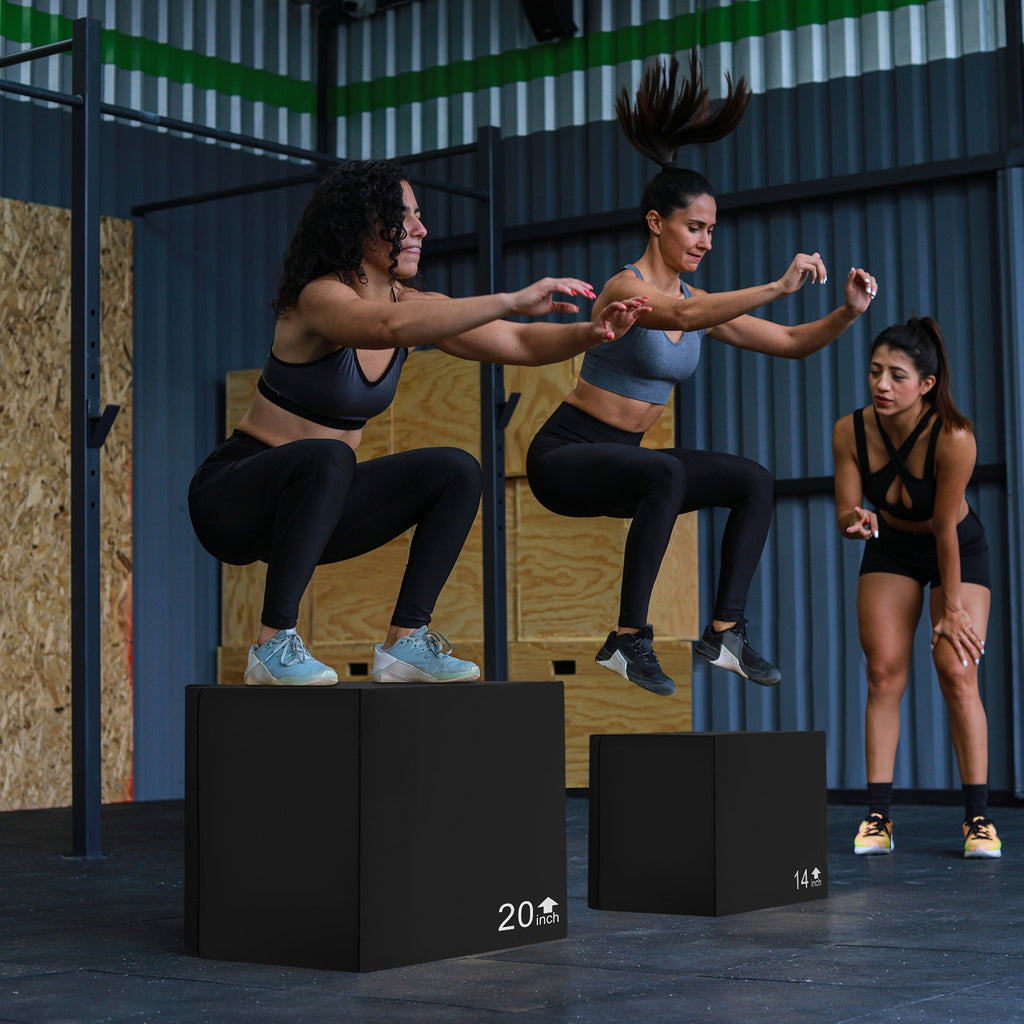 3 In 1 Foam Plyometric Box with 3 Heights and Easy-to-Clean PU Cover