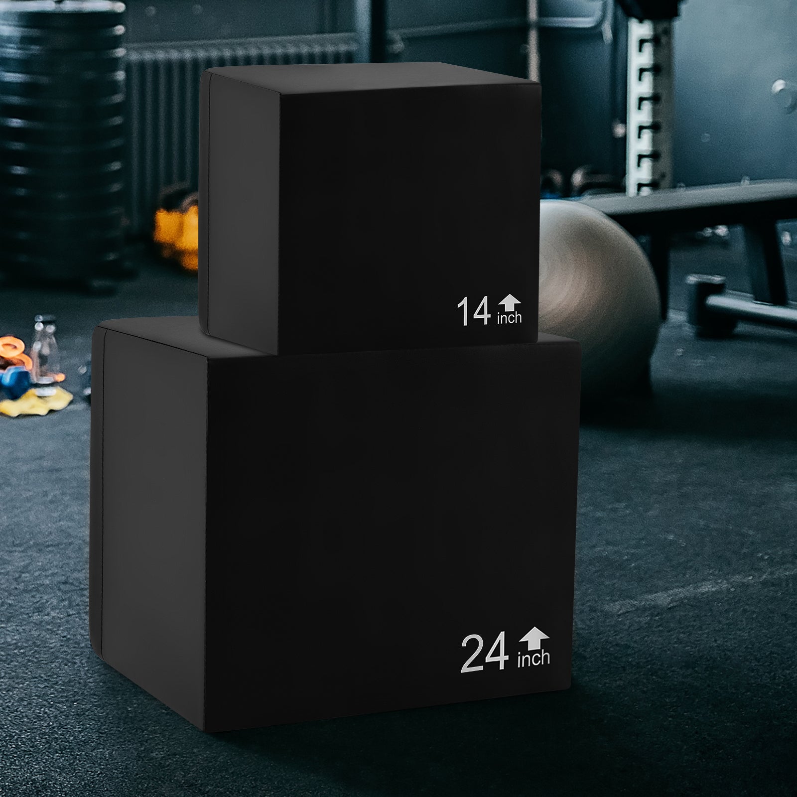 3 In 1 Foam Plyometric Box with 3 Heights and Easy-to-Clean PU Cover