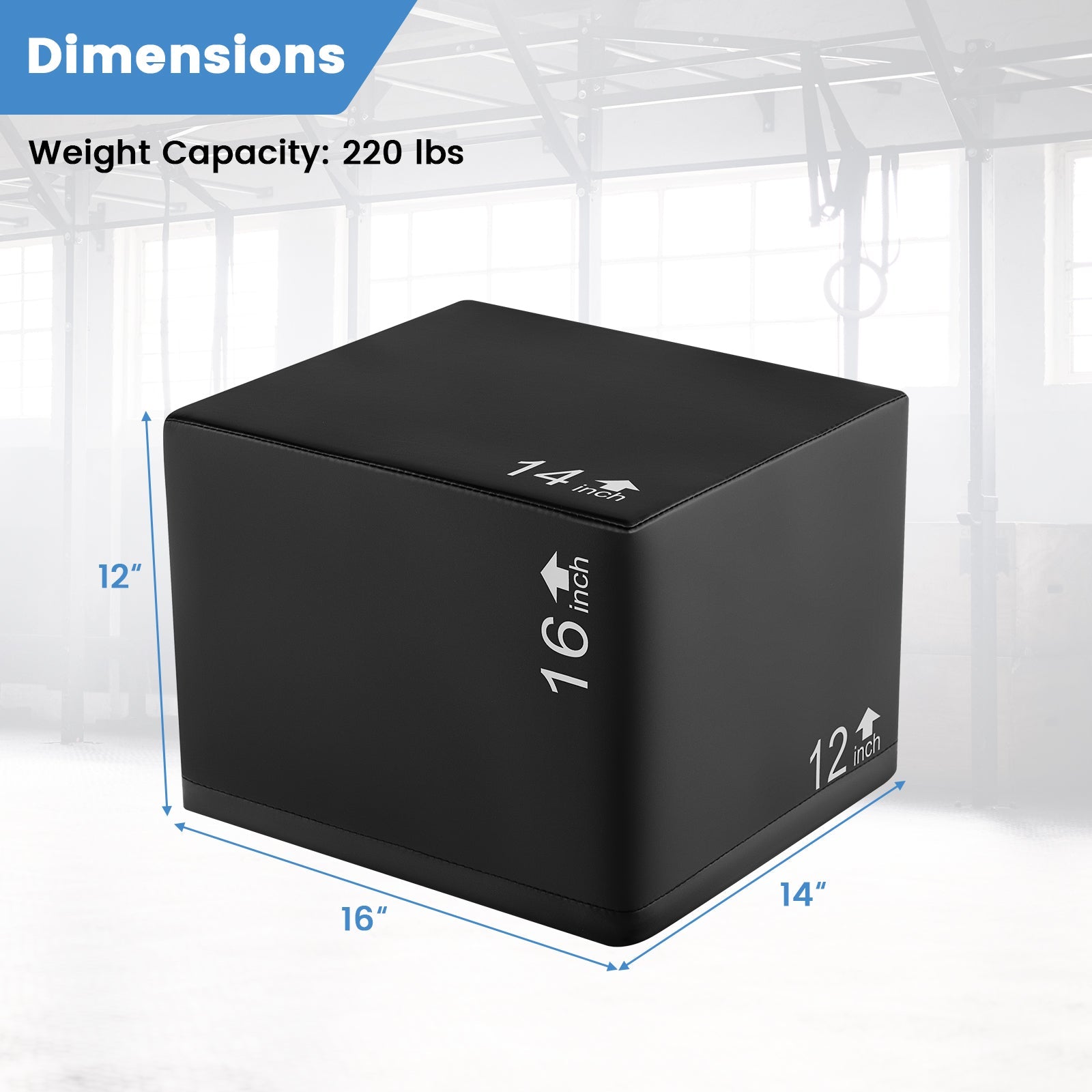 3 In 1 Foam Plyometric Box with 3 Heights and Easy-to-Clean PU Cover
