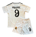 Kylian Mbappe Real Madrid White Home Jersey Toddler/Youth Soccer Jersey Kids Kit