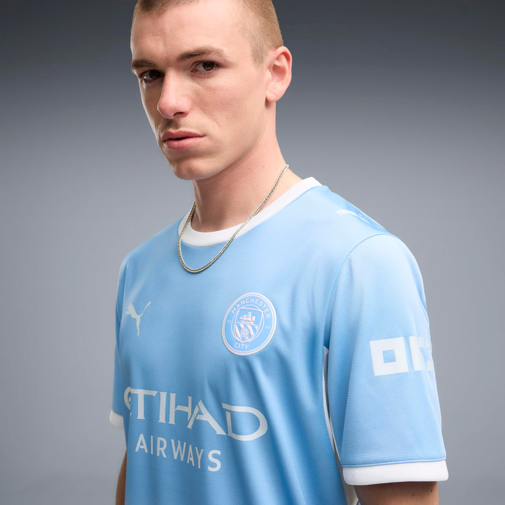 PUMA Men's Manchester City 2026/27 Home Jersey - Blue | Official replica soccer jersey;short sleeves; regular fit; dryCELL moisture-wicking; breathable fabric