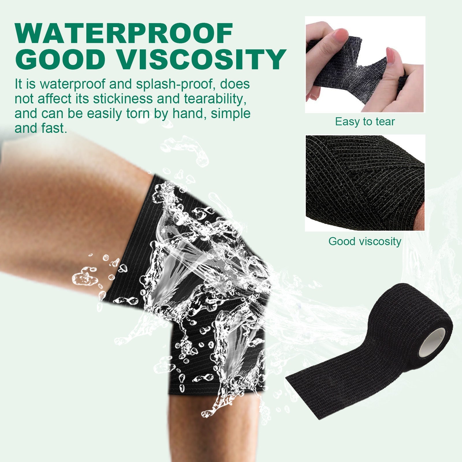 Elastic Self-Adhesive Sports Bandage, Waterproof Elastic Protective Bandage For Wrist, Elbow And Knee Soreness