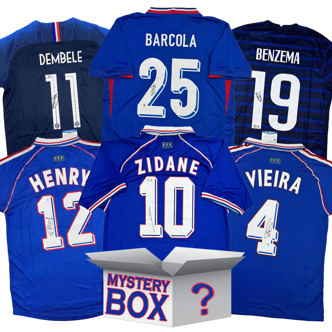 France Soccer Autographed/Signed Jersey Mystery Box with PSA JSA or Beckett COA