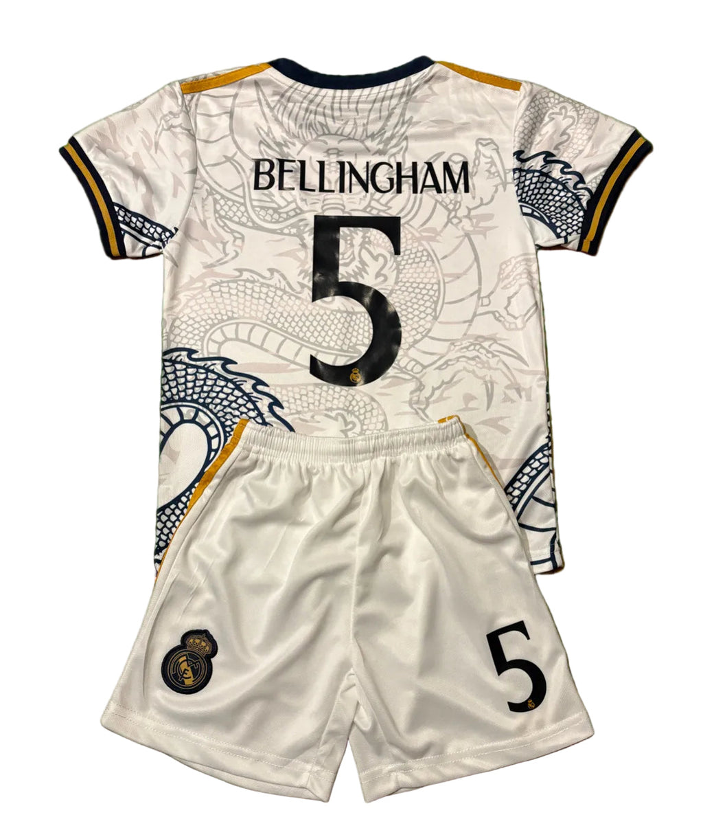 Bellingham Home Dragon Edition Kids Soccer Kit - Real Madrid 2 Piece Set