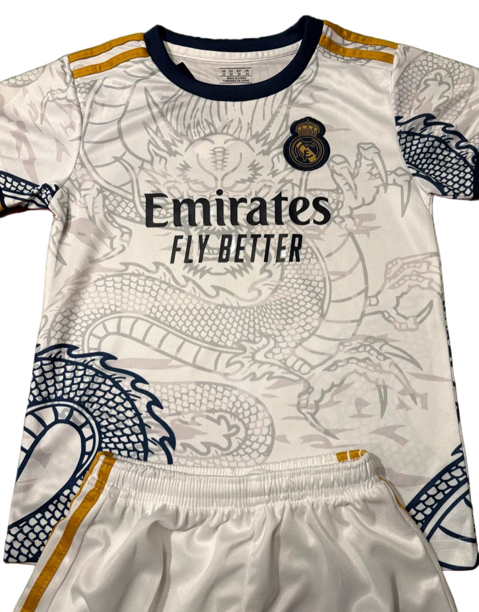 Bellingham Home Dragon Edition Kids Soccer Kit - Real Madrid 2 Piece Set