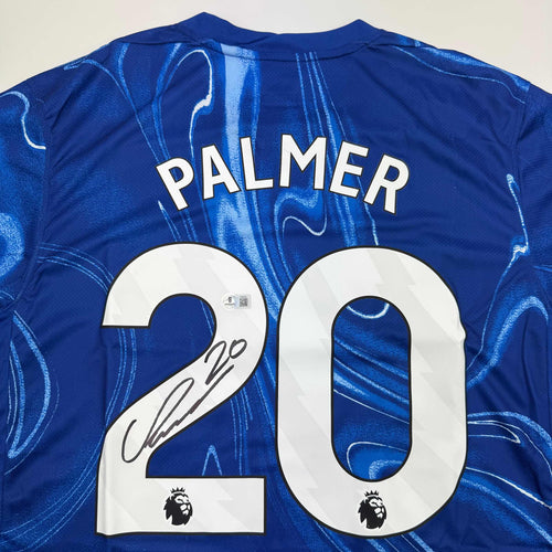 Autographed/Signed Cole Palmer Chelsea FC Blue Soccer Futbol Jersey Beckett BAS COA