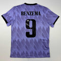 Autographed/Signed Karim Benzema Real Madrid 2022-23 Purple Soccer Jersey Beckett BAS COA