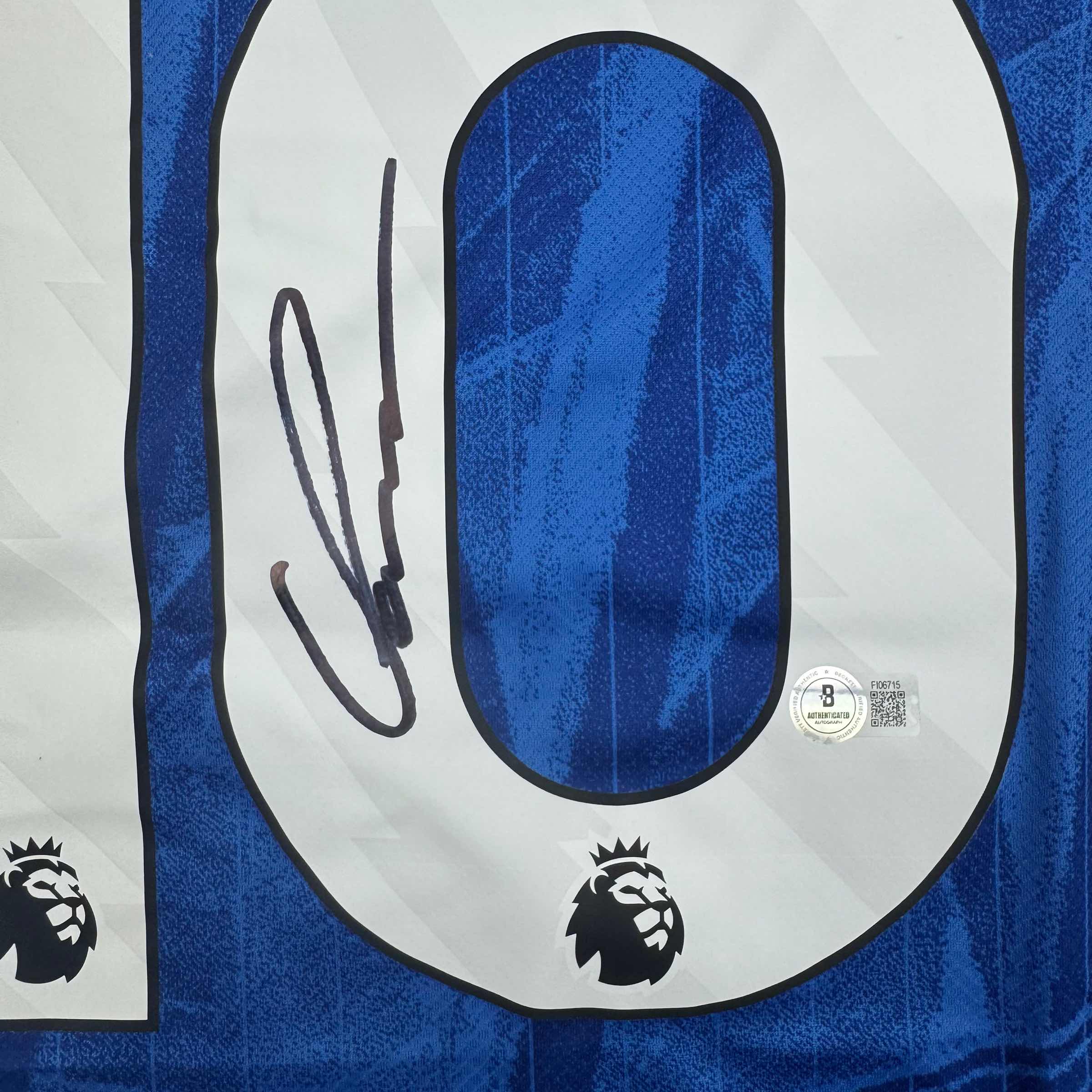 Autographed/Signed Cole Palmer Chelsea FC Blue Soccer Futbol Jersey Beckett BAS COA