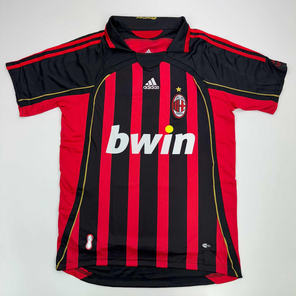 Autographed/Signed Ricardo Ronaldo Nazario AC Milan Black/Red Soccer Futbol Jersey Beckett BAS COA