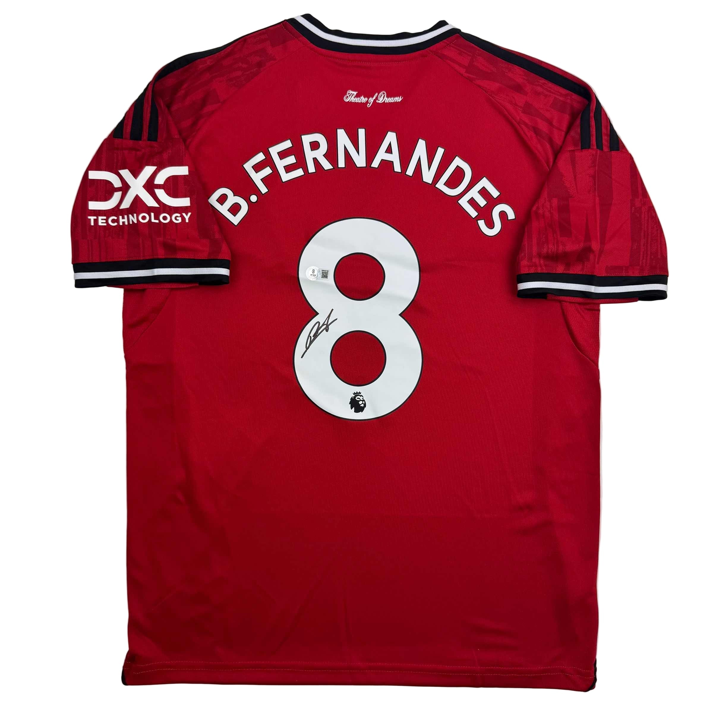 Autographed/Signed Bruno Fernandes Manchester United Red Soccer Jersey Beckett BAS COA
