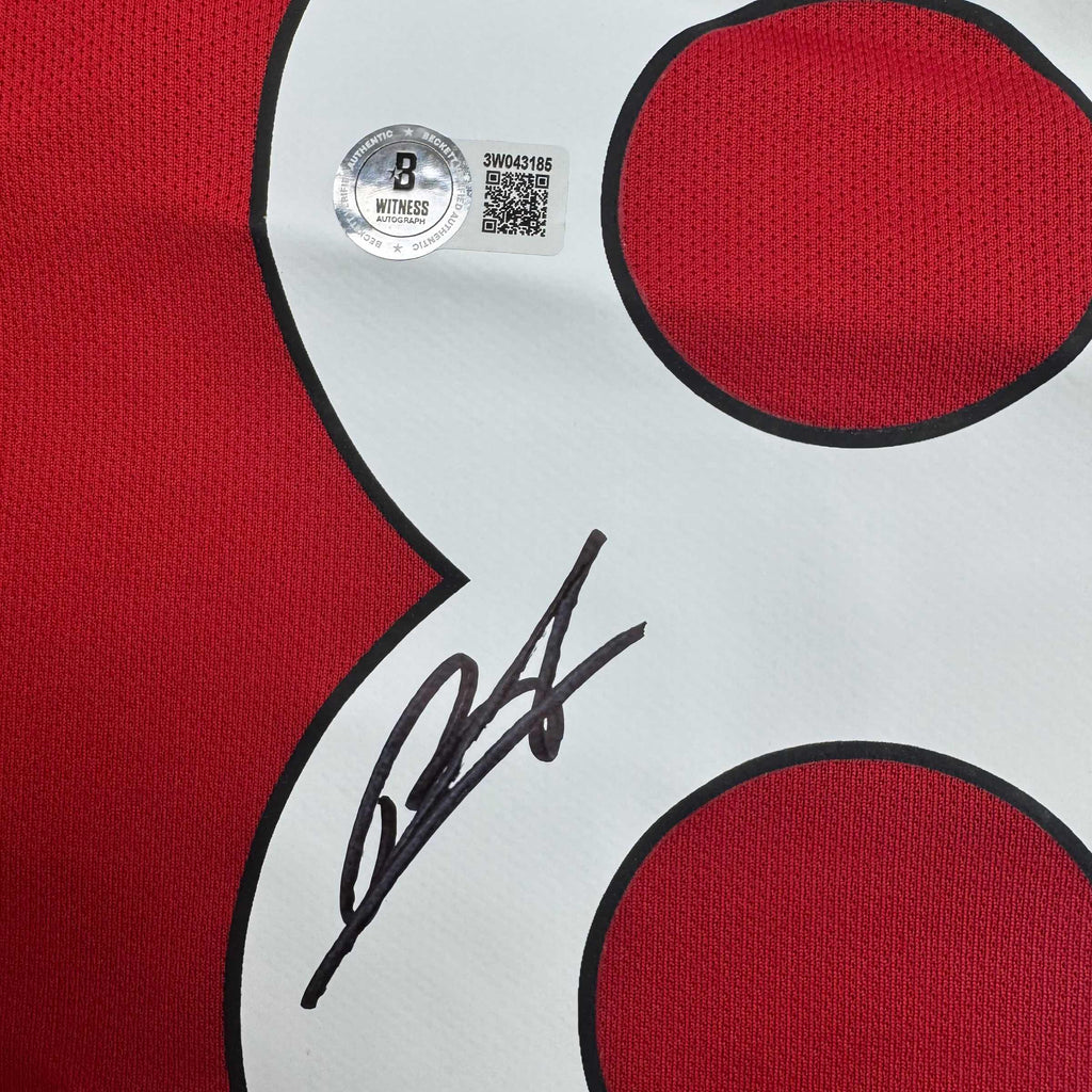 Autographed/Signed Bruno Fernandes Manchester United Red Soccer Jersey Beckett BAS COA