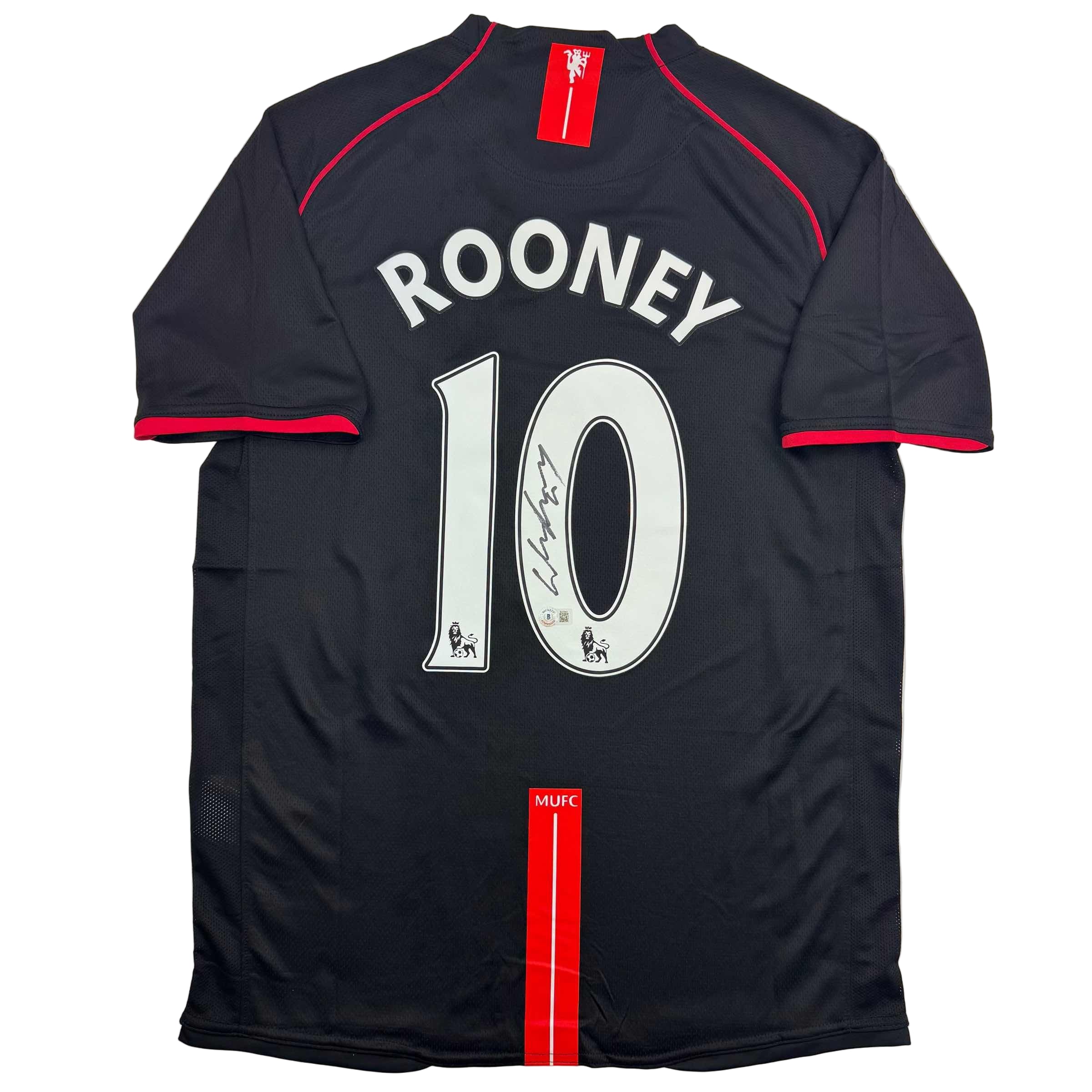 Autographed/Signed Wayne Rooney Manchester United Black 2008 Soccer Jersey Beckett BAS COA