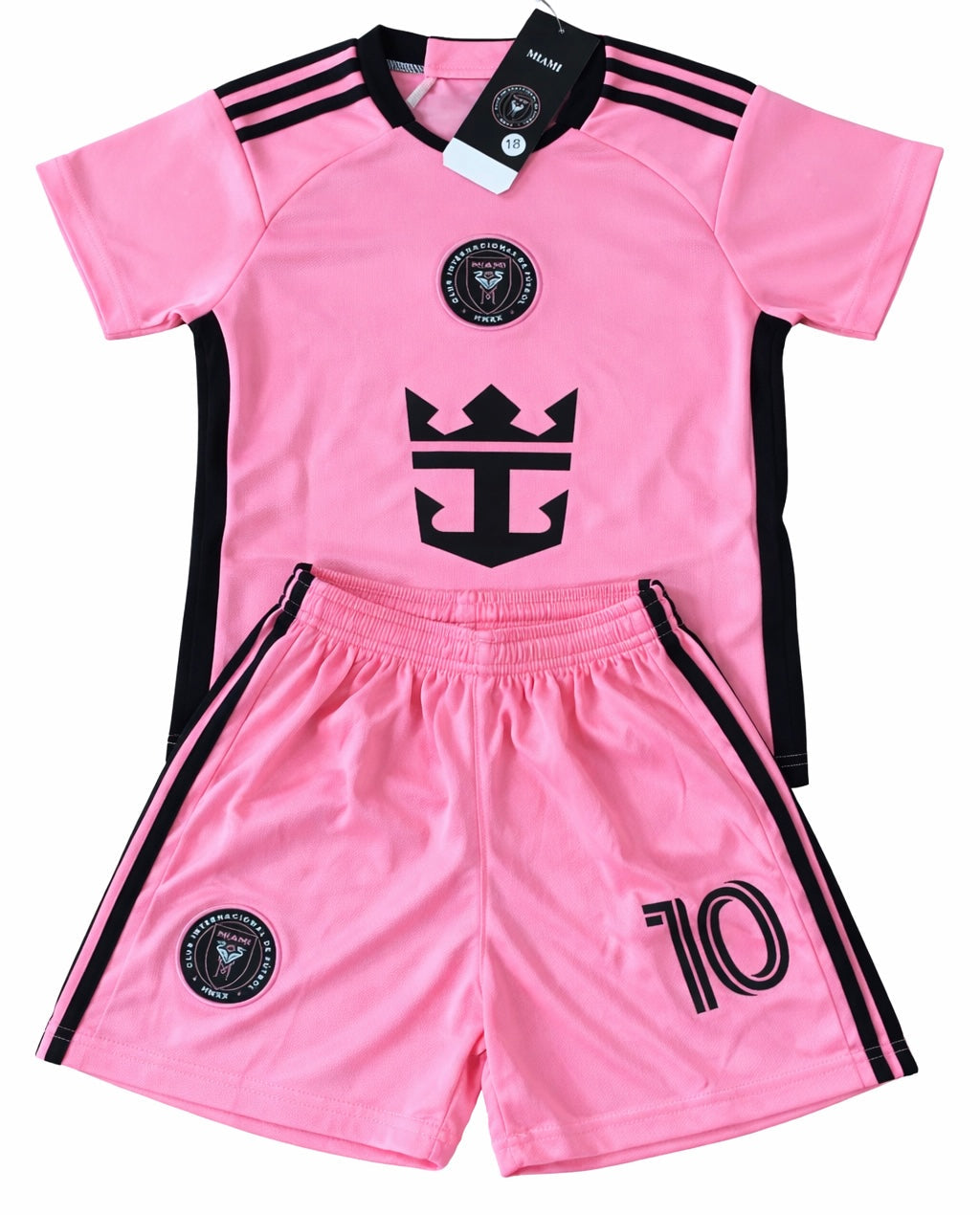 Lionel Messi Miami Home Kids Soccer Jersey Pink Set Football Youth Toddler